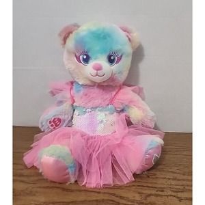 Build A Bear Beary Fairy Friends Pink Pastel Bear Tie Dye Sherbet Rainbow
